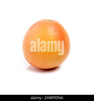 Start your day the fruity way. Studio shot of a single grapefruit isolated on white. Stock Photo
