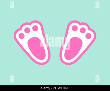 Easter bunny paws. Happy Easter. Stock Vector