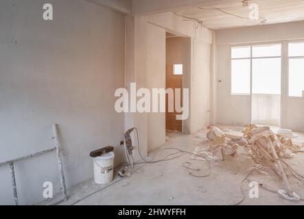 interior room housing in building construction site Stock Photo