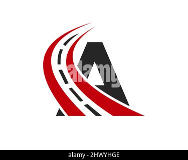 Transport Logo With A Letter Concept. A Letter Road Logo Design Template Stock Vector