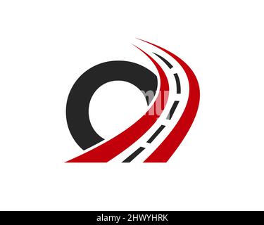 Transport Logo With O Letter Concept. O Letter Road Logo Design Template Stock Vector