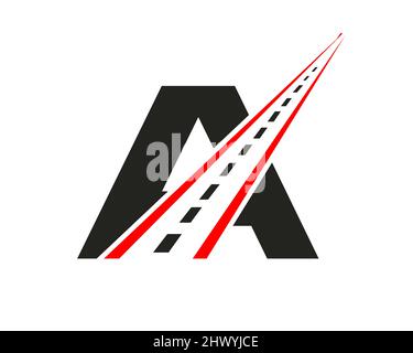 Transport Logo With A Letter Concept. A Letter Road Logo Design Template Stock Vector