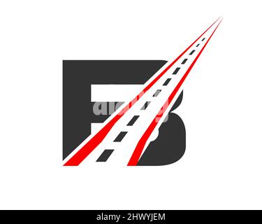 Transport Logo With B Letter Concept. B Letter Road Logo Design Template Stock Vector