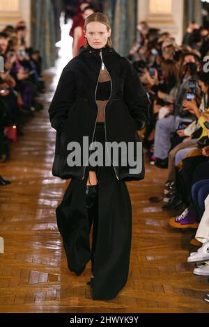 Paris, France. 07th Mar, 2022. Model Lina Zhang walks on the runway at ...