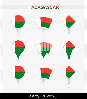 Madagascar map pointer pin icon location flag marker Stock Vector Image ...