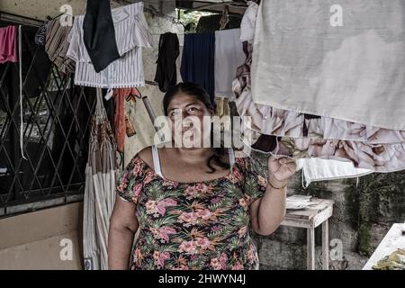 Crude oil, pollution, Ecuador, Texaco, Chevron, sick people, environment Stock Photo