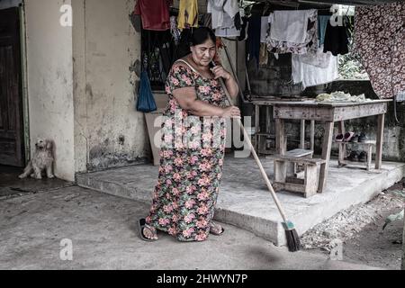 Crude oil, pollution, Ecuador, Texaco, Chevron, sick people, environment Stock Photo