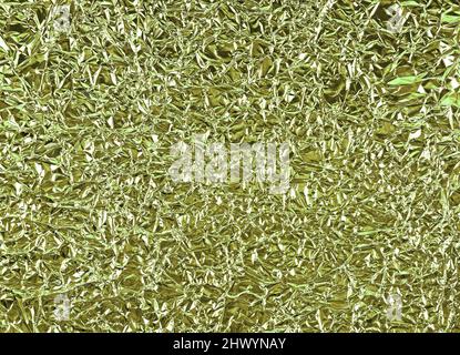 Crumpled golden aluminum foil as a background Stock Photo