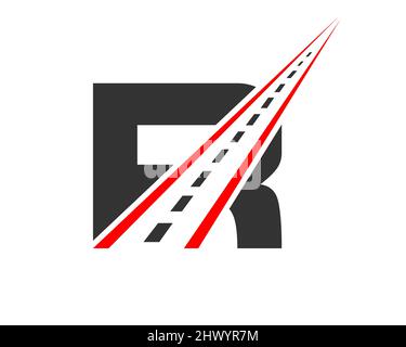 Transport Logo With R Letter Concept. R Letter Road Logo Design Template Stock Vector