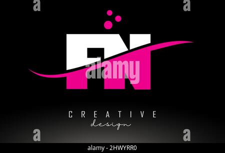 FN F N Letter Logo with Lines Design And Purple Swoosh Vector Letters ...