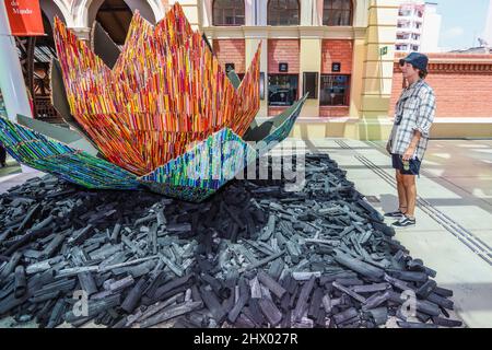 São Paulo, 8/03/2022, Erick Mafra during the opening of the exhibition The  most creative pencil in the world by Faber Castell at the Museum of the  Portuguese language in downtown São Paulo