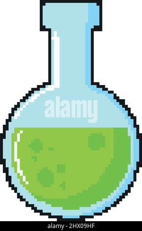 Pixelated Laboratory flask vector illustration graphic design Stock ...