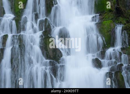 Waterfall in the valley of Araitz, Betelu, Navarre Stock Photo