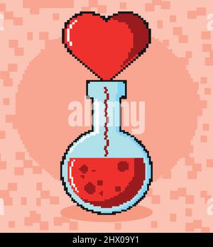 pixel video game bottle potion vector illustration Stock Vector Image ...