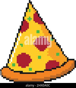 Pizza pixel art isolated. 8 bit Fast food vector illustration Stock ...