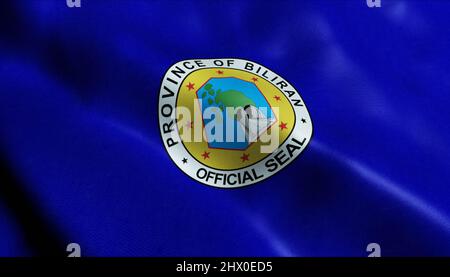 3D Illustration of a waving Philippines province flag of Biliran Stock Photo