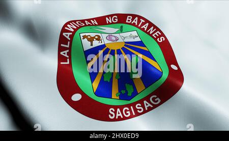 3D Illustration of a waving Philippines province flag of Batanes Stock Photo