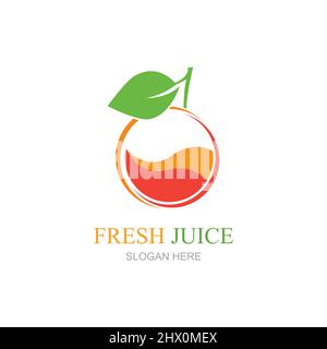 Fresh juice logo images illustration design Stock Vector