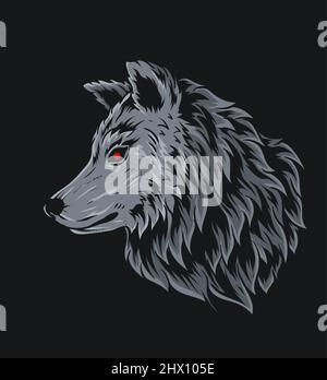 Illustration roaring wolf head on white background Stock Vector Image ...