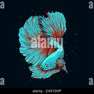 illustration vector beautiful betta fish Stock Vector