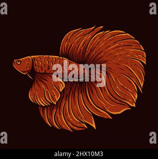illustration vector beautiful betta fish Stock Vector