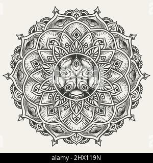 Elegant Circle mandala pattern on white background Stock Vector