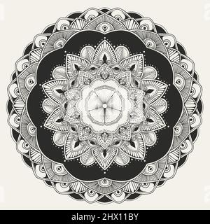 Elegant Circle mandala pattern on white background Stock Vector