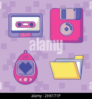 retro vintage tech Stock Vector