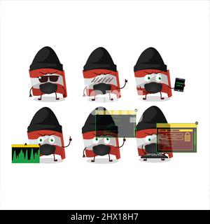 A Hacker austria flag character mascot with. Vector illustration Stock Vector