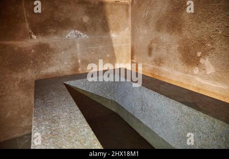 The Precision Granite Sarcophagus at the Pyramid of El Lahun Stock Photo