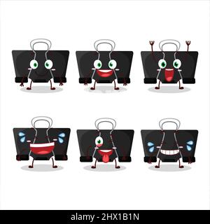 Cartoon character of binder clip with smile expression. Vector illustration Stock Vector