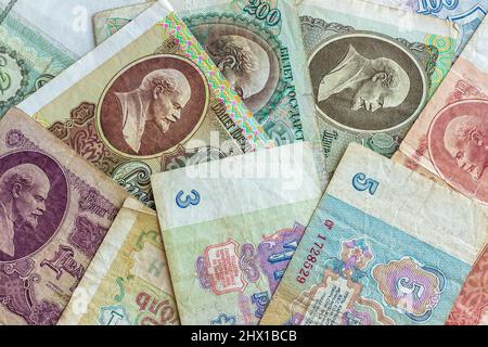 paper banknotes of the USSR, background Stock Photo