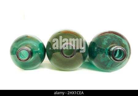 Empty glass bottles. Old empty glass bottles. Stock Photo