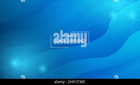 Futuristic abstract background with flowing lines and Honeycomb. Illustration Vector design digital technology concept. Stock Vector