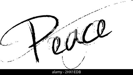 Peace text sign illustration on white background Stock Vector