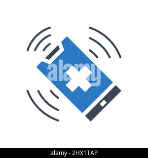 Call doctor related vector glyph icon. Stock Vector