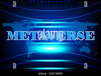 graphics design vector illustration style hitech technology glow for backdrop with text metaverse Stock Vector
