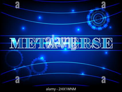 graphics design vector illustration style hitech technology glow for backdrop with text metaverse Stock Vector