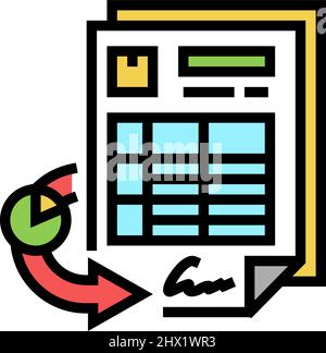 receiving report color icon vector illustration Stock Vector Image ...