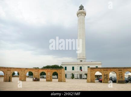 Capo Santa Maria di Leuca Lighthouse in Apulia, Italy Stock Photo