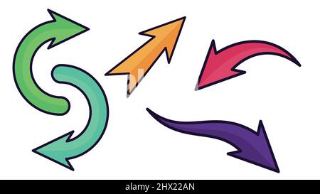 colored arrow icon set vector image. Stock Vector