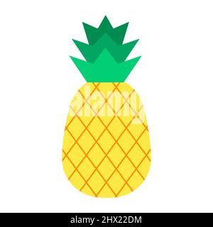 Pineapple. Organic fruit isolated on white background. Healthy lifestyle. Vector illustration in flat style. Stock Vector