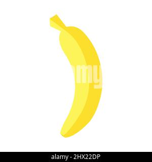 Banana. Organic fruit  isolated on white background. Healthy lifestyle. Vector illustration in flat style. Stock Vector