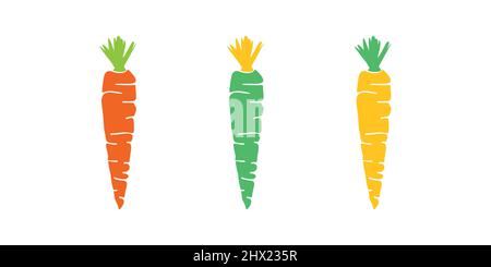 Simple and attractive colorful carrot illustration design Stock Vector