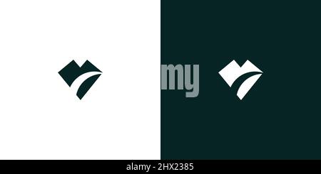 Simple and elegant mountain logo design Stock Vector