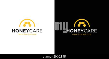 Simple and modern honey care logo design Stock Vector
