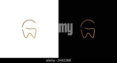 Simple and modern letter G initials dentist logo design Stock Vector