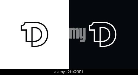 Simple and modern D1 logo design Stock Vector