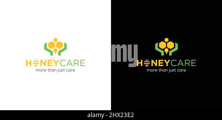 Simple and modern honey care logo design 1 Stock Vector