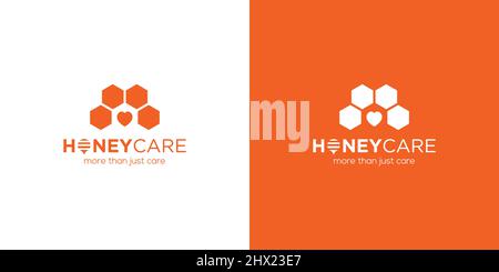 Simple and modern honey care logo design 2 Stock Vector